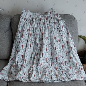 Anthropologie White and Red A-Line Skirt